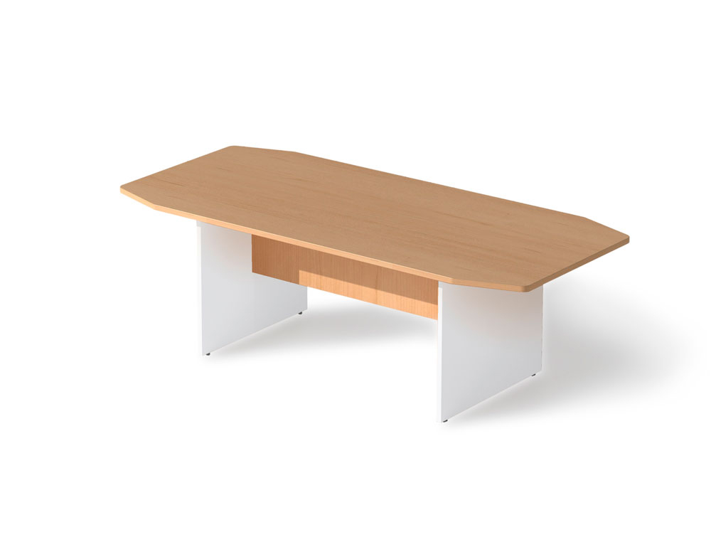 MESA DE REUNION ROCADA MEETING 3003AW01 ESTRUCTURA MADERA BLANCO TABLERO MADERA HAYA 220X100X74 CM