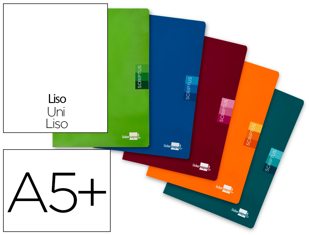 LIBRETA LIDERPAPEL SCRIPTUS A5 PLUS 48 HOJAS 90GR LISO SIN MARGEN