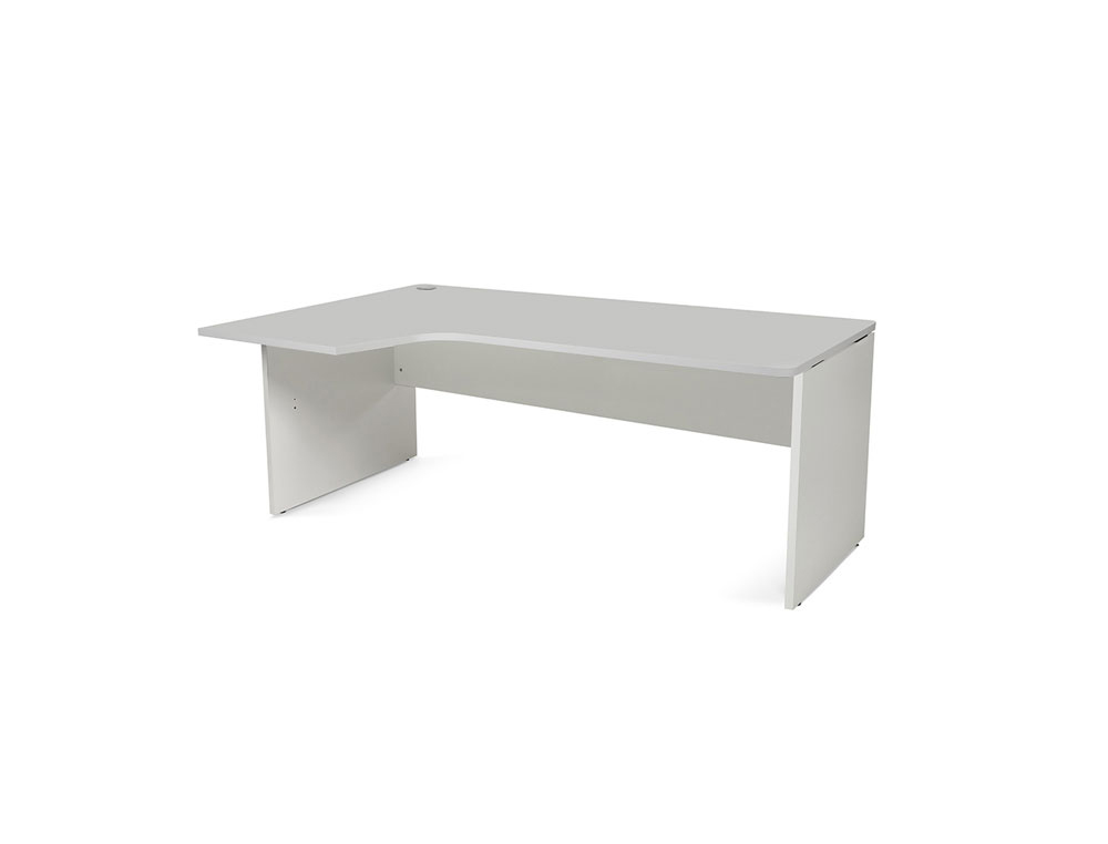 MESA ROCADA SERIE WORK 180X110X76 CM IZQUIERDA ACABADO AN02 GRIS/GRIS