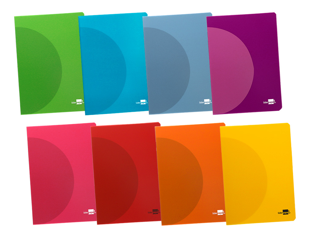 LIBRETA LIDERPAPEL 360 TAPA DE PLASTICO A4 48 HOJAS 90GR HORIZONTAL CON MARGEN COLORES SURTIDOS