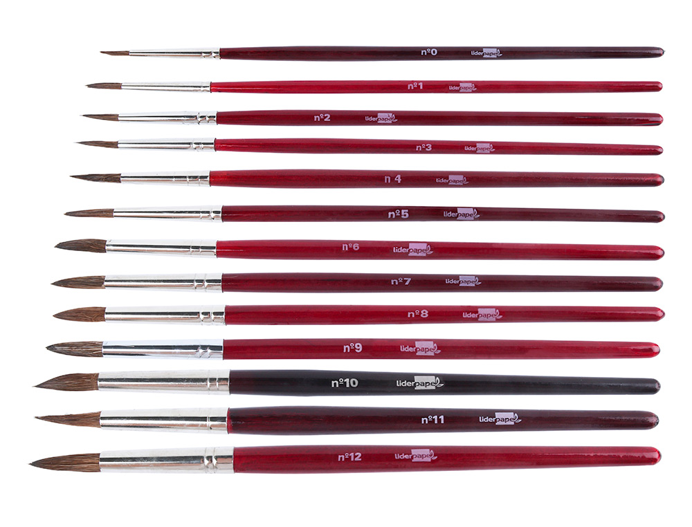 PINCELES ACUARELA LIDERPAPEL Nº2 VIROLA CROMADA PELO ENGOMADO
