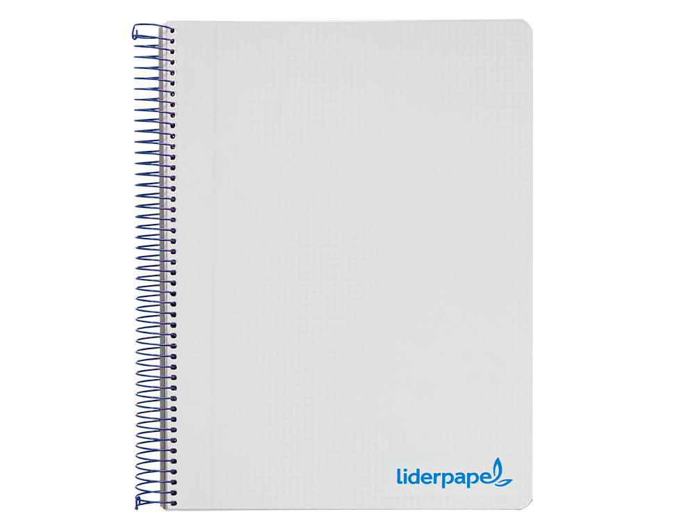 CUADERNO ESPIRAL LIDERPAPEL A4 MICRO WONDER TAPA PLASTICO 120H 90GR CUADRO 5MM 5 BANDAS 4 TALADROS COLOR GRIS