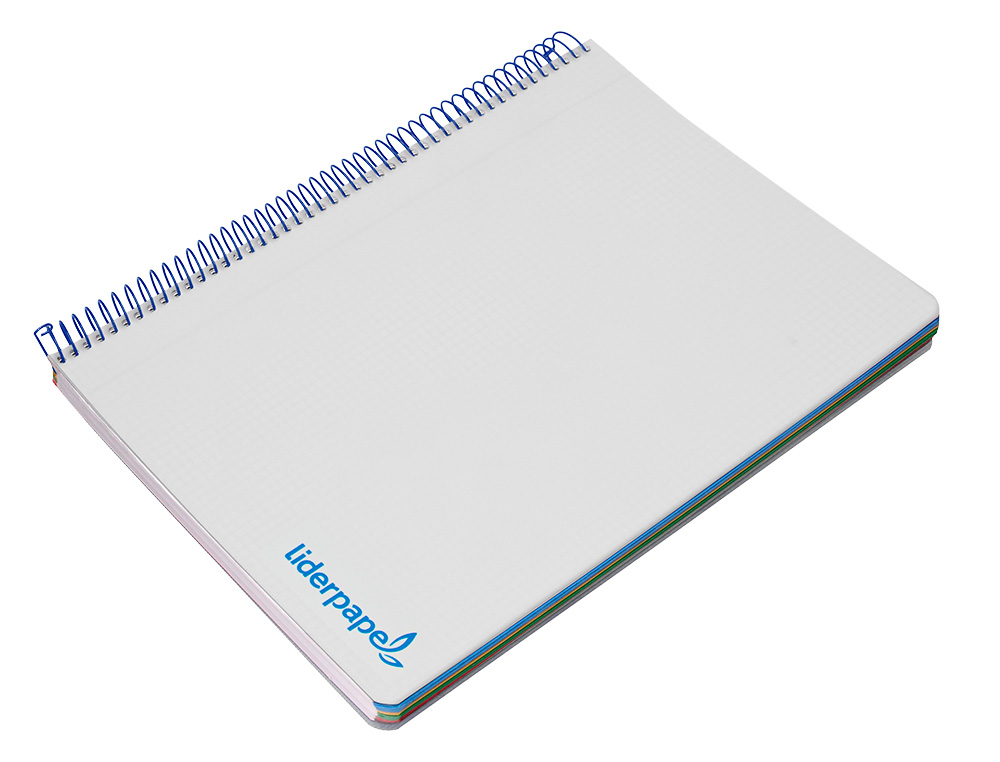 CUADERNO ESPIRAL LIDERPAPEL A4 MICRO WONDER TAPA PLASTICO 120H 90GR CUADRO 5MM 5 BANDAS 4 TALADROS COLOR GRIS