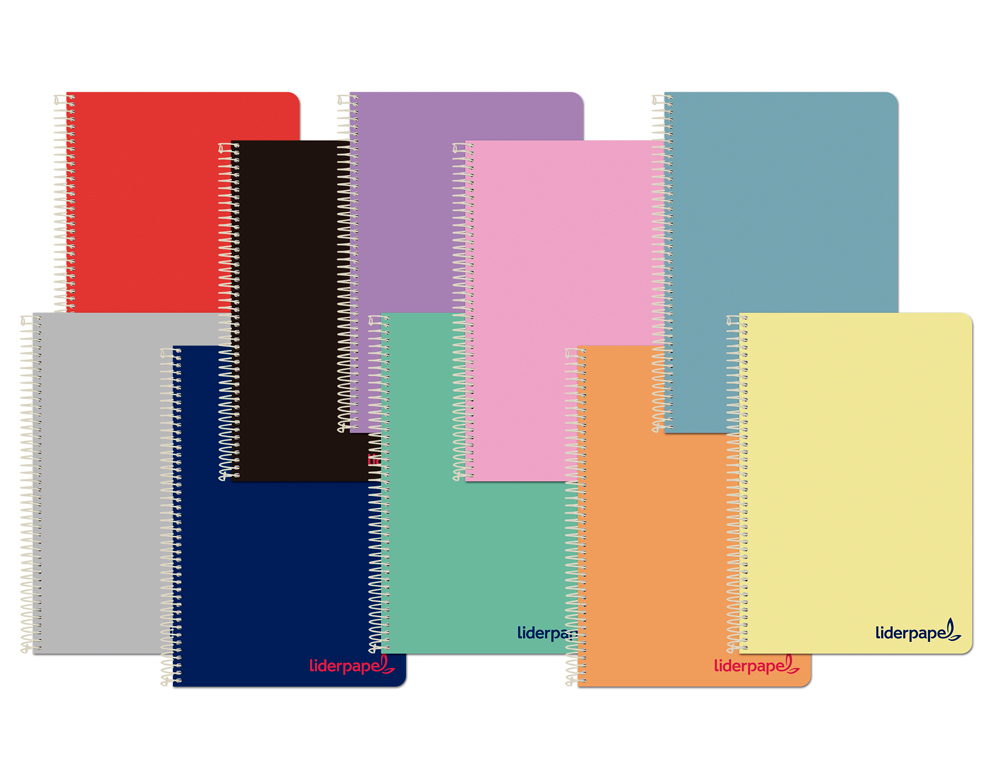 CUADERNO ESPIRAL LIDERPAPEL A5 WONDER TAPA PLASTICO 80H 90GR PAUTA ESTRECHA 2,5MM CON MARGEN COLORES SURTIDOS