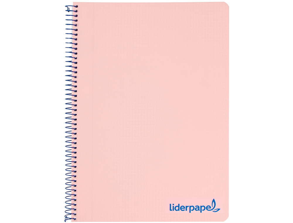 CUADERNO ESPIRAL LIDERPAPEL A5 MICRO WONDER TAPA PLASTICO 120H 90GR CUADRO 5MM 5 BANDAS 6 TALADROS COLOR ROSA
