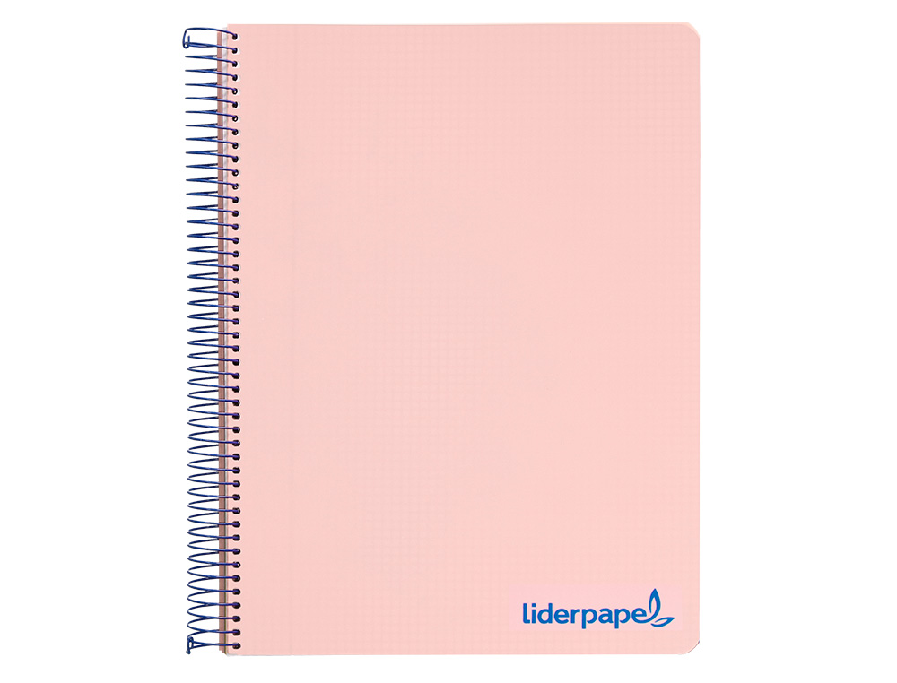 CUADERNO ESPIRAL LIDERPAPEL A5 MICRO WONDER TAPA PLASTICO 120H 90GR CUADRO 5MM 5 BANDAS 6 TALADROS COLOR ROSA