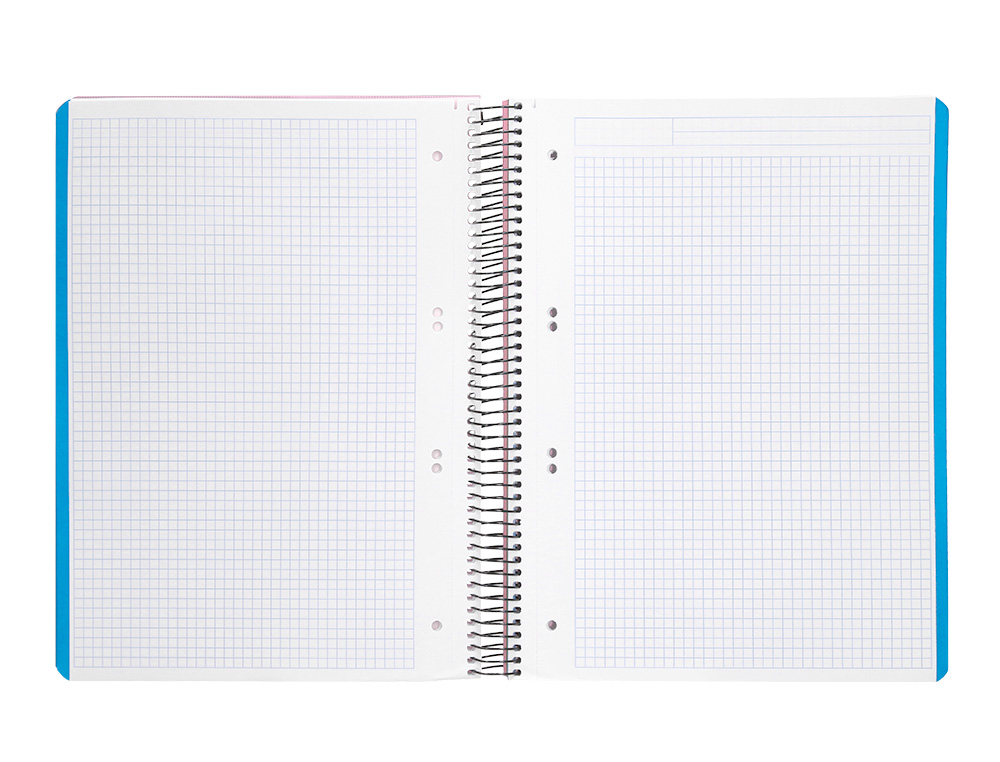 CUADERNO ESPIRAL LIDERPAPEL A5 MICRO WONDER TAPA PLASTICO 120H 90GR CUADRO 5MM 5 BANDAS 6 TALADROS COLOR ROSA