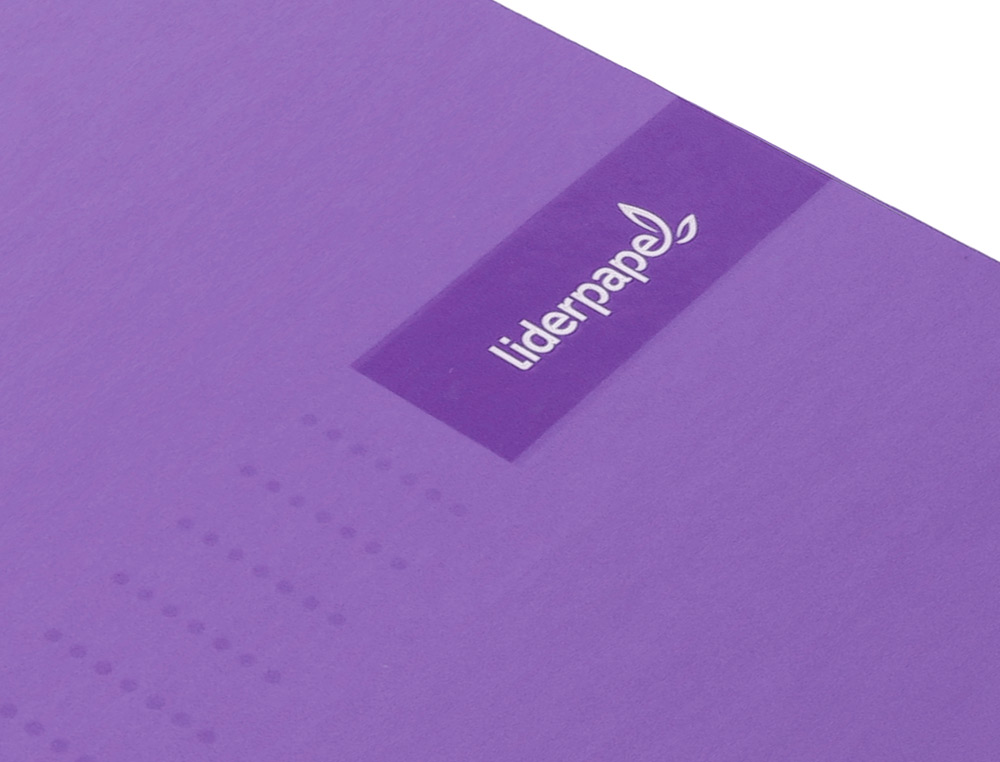 CUADERNO ESPIRAL LIDERPAPEL A5 MICRO CRAFTY TAPA FORRADA 120H 90GR CUADRO 5MM 5 BANDAS 6 TALADROS COLOR VIOLETA