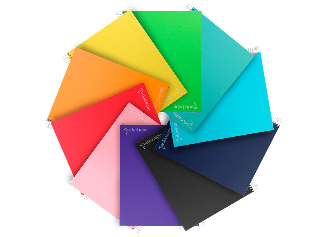 CUADERNO ESPIRAL LIDERPAPEL A5 MICRO JOLLY TAPA FORRADA 140H 75GR CUADRO 5MM 5 BANDAS 6 TALADROS COLORES SURTIDOS