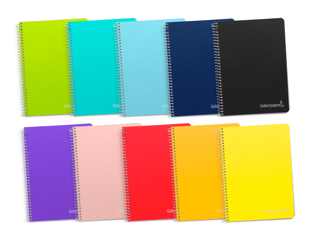 CUADERNO ESPIRAL LIDERPAPEL FOLIO WITTY TAPA DURA 80H 75GR RAYADO Nº46 COLORES SURTIDOS