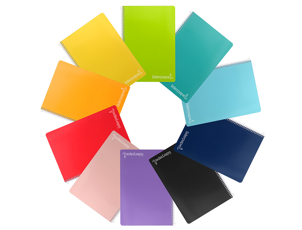 CUADERNO ESPIRAL LIDERPAPEL FOLIO WITTY TAPA DURA 80H 75GR RAYADO Nº46 COLORES SURTIDOS