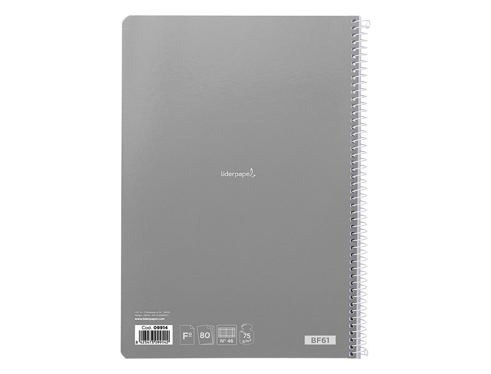 CUADERNO ESPIRAL LIDERPAPEL FOLIO WITTY TAPA DURA 80H 75GR RAYADO Nº46 COLORES SURTIDOS