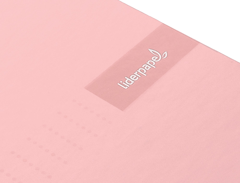 CUADERNO ESPIRAL LIDERPAPEL A4 MICRO CRAFTY TAPA FORRADA 120H 90 GR CUADRO 5MM 5 BANDAS 4 COLORES COLOR ROSA