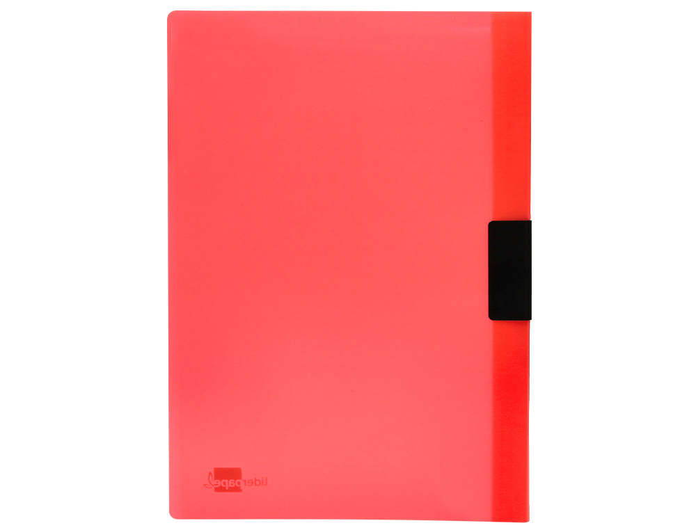 CARPETA LIDERPAPEL DOSSIER PINZA LATERAL POLIPROPILENO DIN A4 ROJO TRANSLUCIDO 60 HOJAS PINZA DESLIZANTE