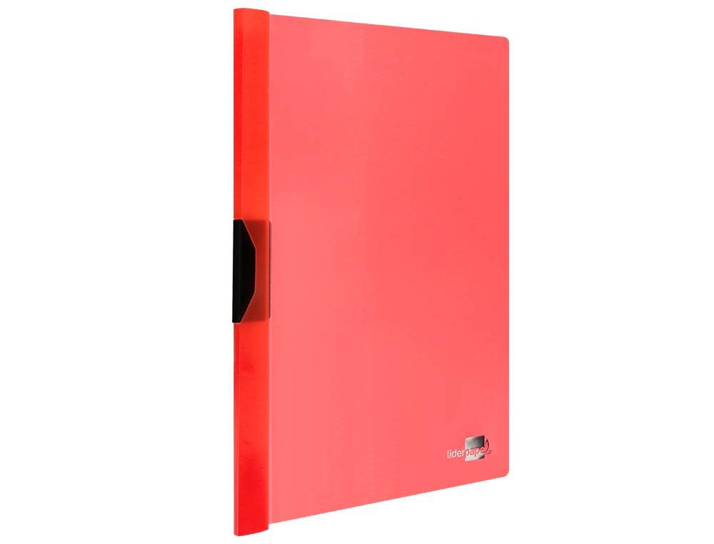 CARPETA LIDERPAPEL DOSSIER PINZA LATERAL POLIPROPILENO DIN A4 ROJO TRANSLUCIDO 60 HOJAS PINZA DESLIZANTE