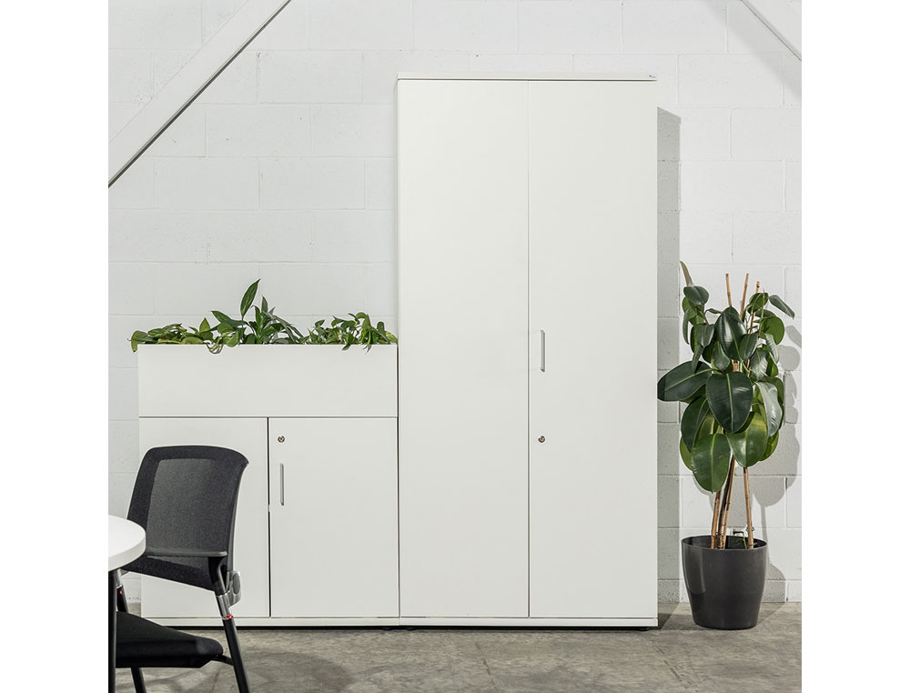 ARMARIO ROCADA CON CUATRO ESTANTES SERIE STORE 195X90X45 CM ACABADO HAYA/HAYA