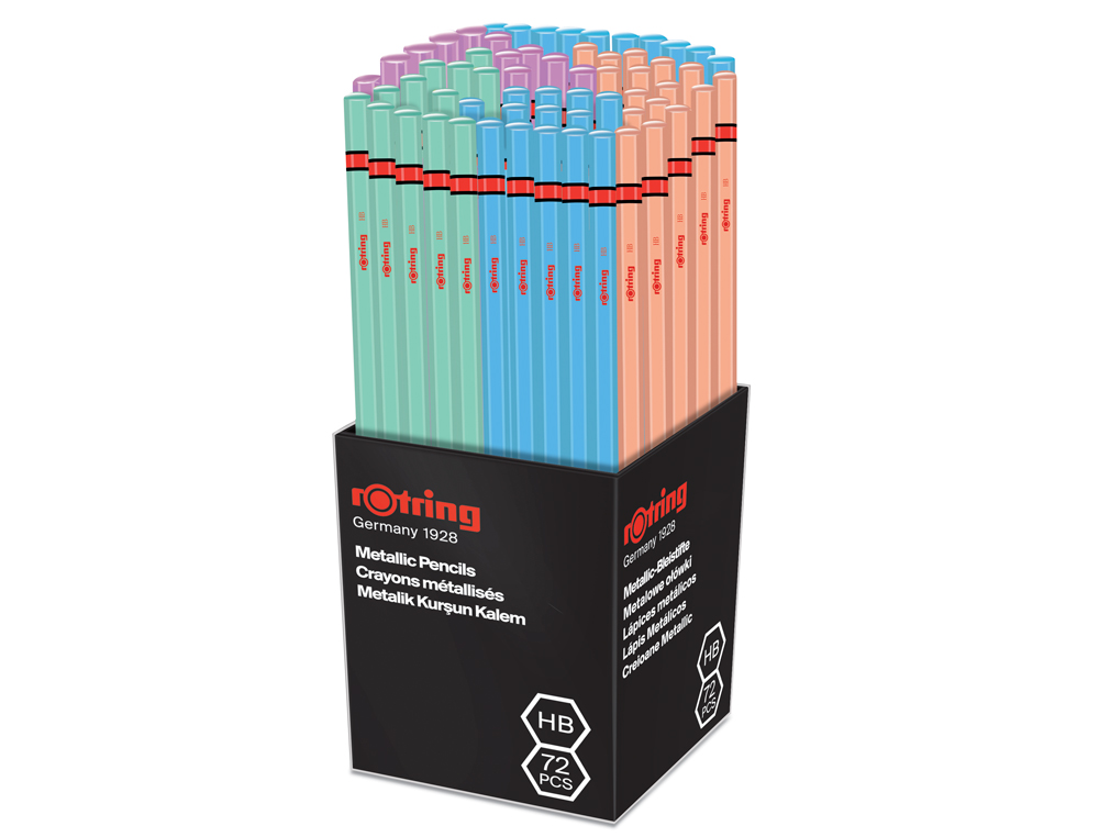 LAPICES DE GRAFITO ROTRING METALLIC HB CUERPO COLORES SURTIDOS