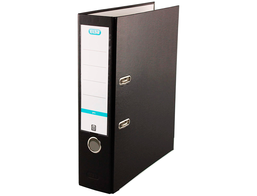 ARCHIVADOR DE PALANCA ELBA TOP CARTON COMPACTO POLIPROPILENO CON RADO DIN A4 LOMO DE 80 MM NEGRO