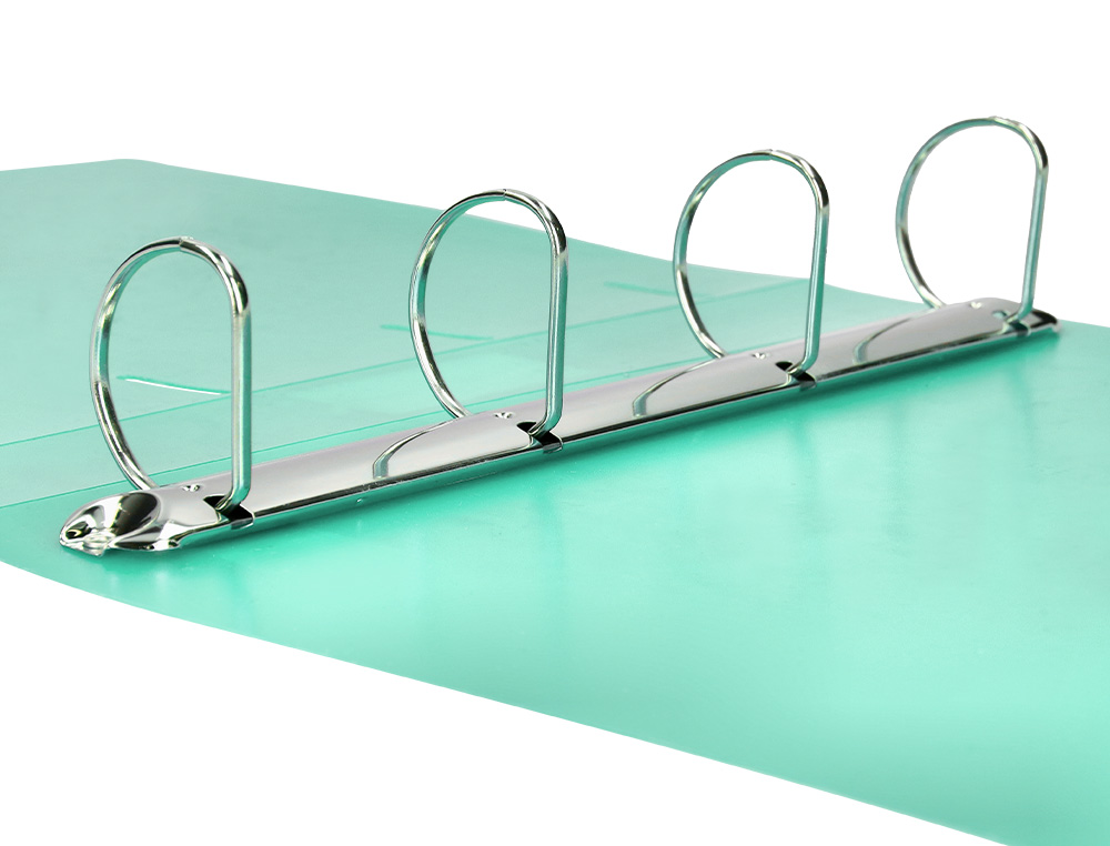 CARPETA LIDERPAPEL 4 ANILLAS MIXTAS 40 MM POLIPROPILENO DIN A4 VERDE MANZANA OPACO