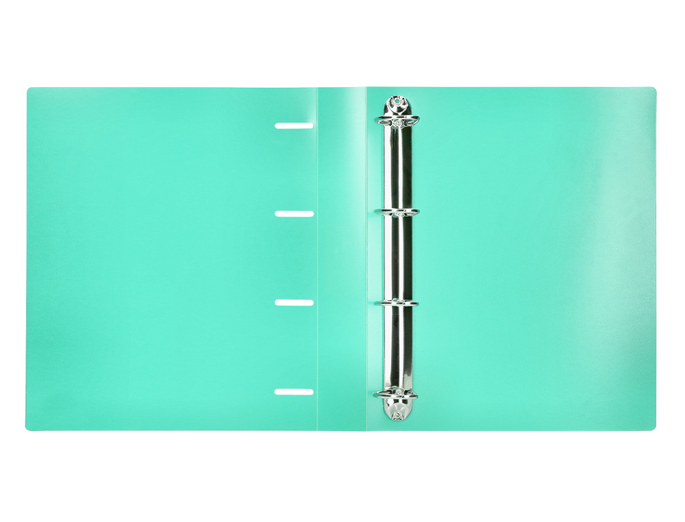 CARPETA LIDERPAPEL 4 ANILLAS MIXTAS 40 MM POLIPROPILENO DIN A4 VERDE MANZANA OPACO