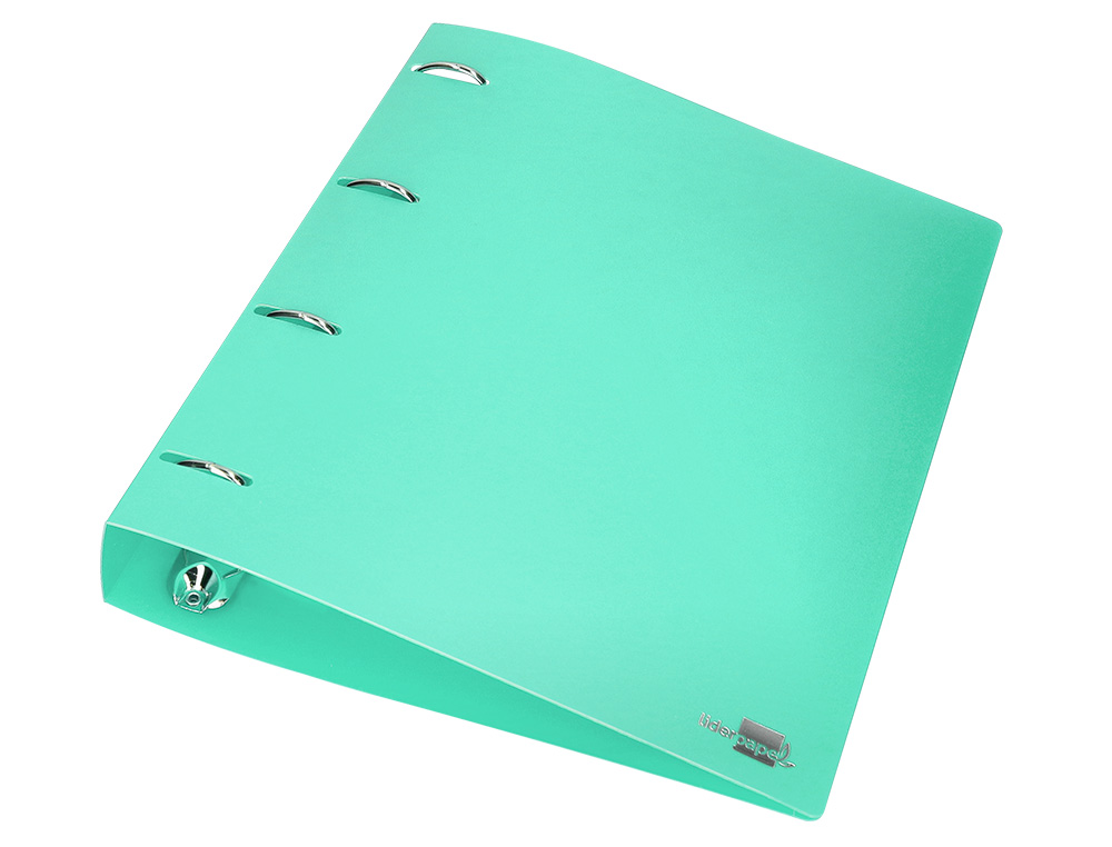 CARPETA LIDERPAPEL 4 ANILLAS MIXTAS 40 MM POLIPROPILENO DIN A4 VERDE MANZANA OPACO