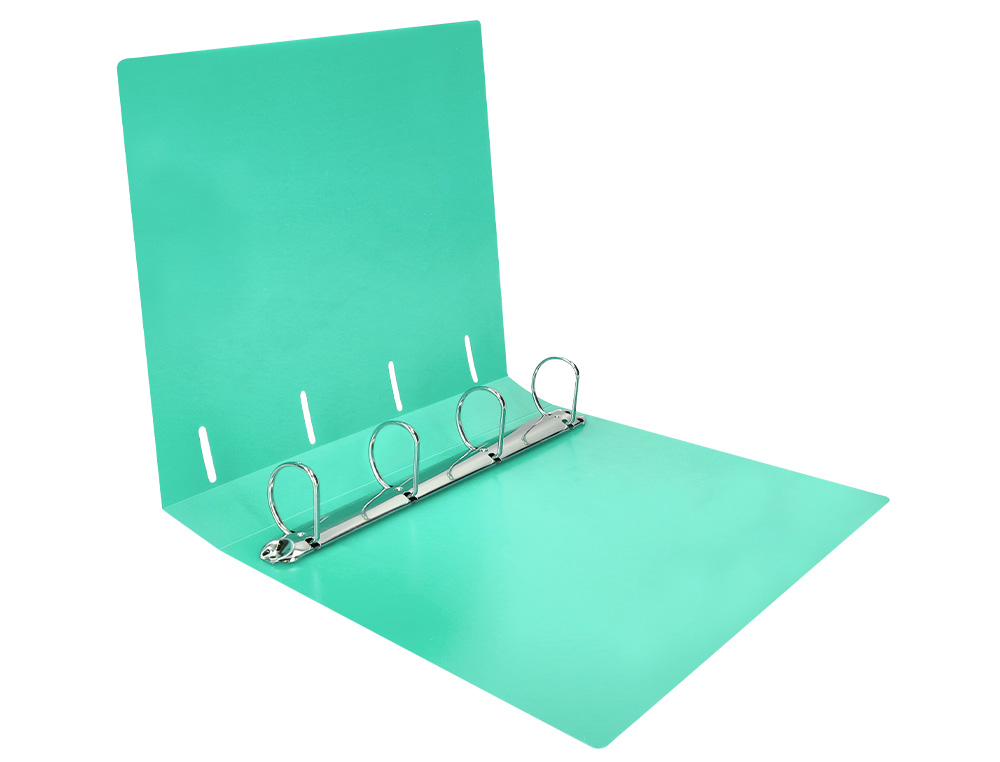CARPETA LIDERPAPEL 4 ANILLAS MIXTAS 40 MM POLIPROPILENO DIN A4 VERDE MANZANA OPACO