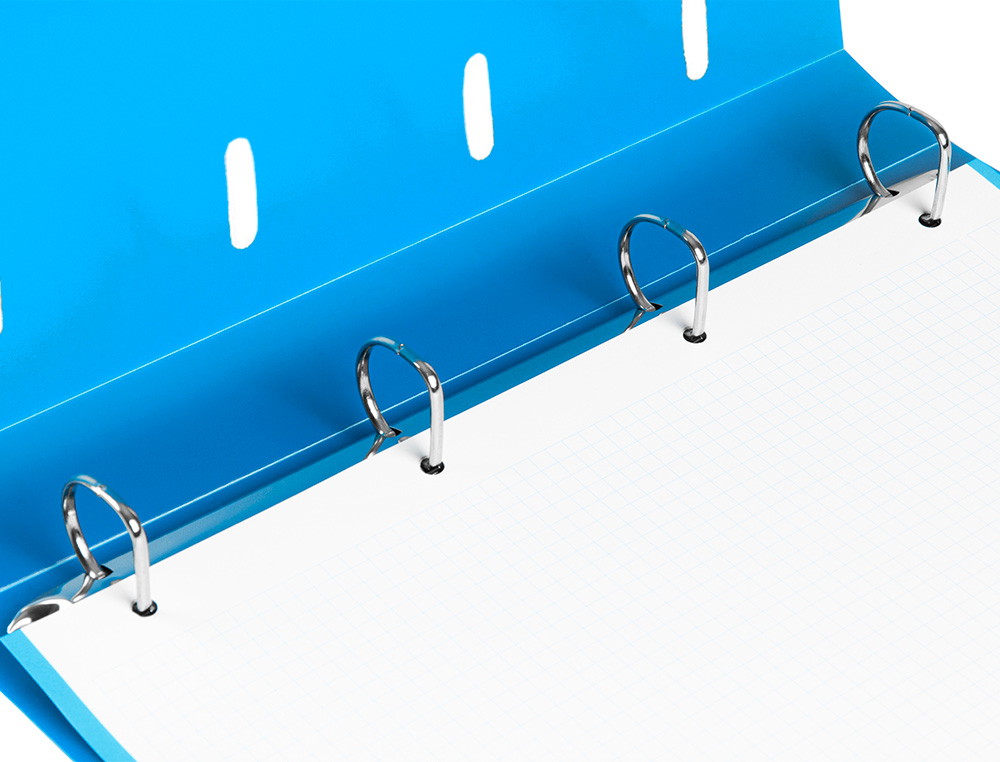 CARPETA CON RECAMBIO LIDERPAPEL A4 CUADRO 5MM 100 HOJAS 80G POLIPROPILENO 4 ANILLAS MIXTAS 25MM AZUL
