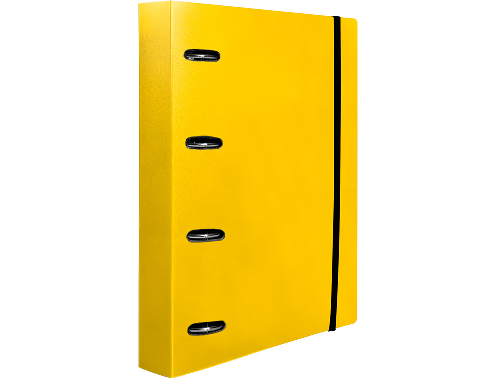 CARPETA CON RECAMBIO LIDERPAPEL A4 CUADRO 5MM 100 HOJAS 80G POLIPROPILENO 4 ANILLAS 25MM COLOR AMARILLO