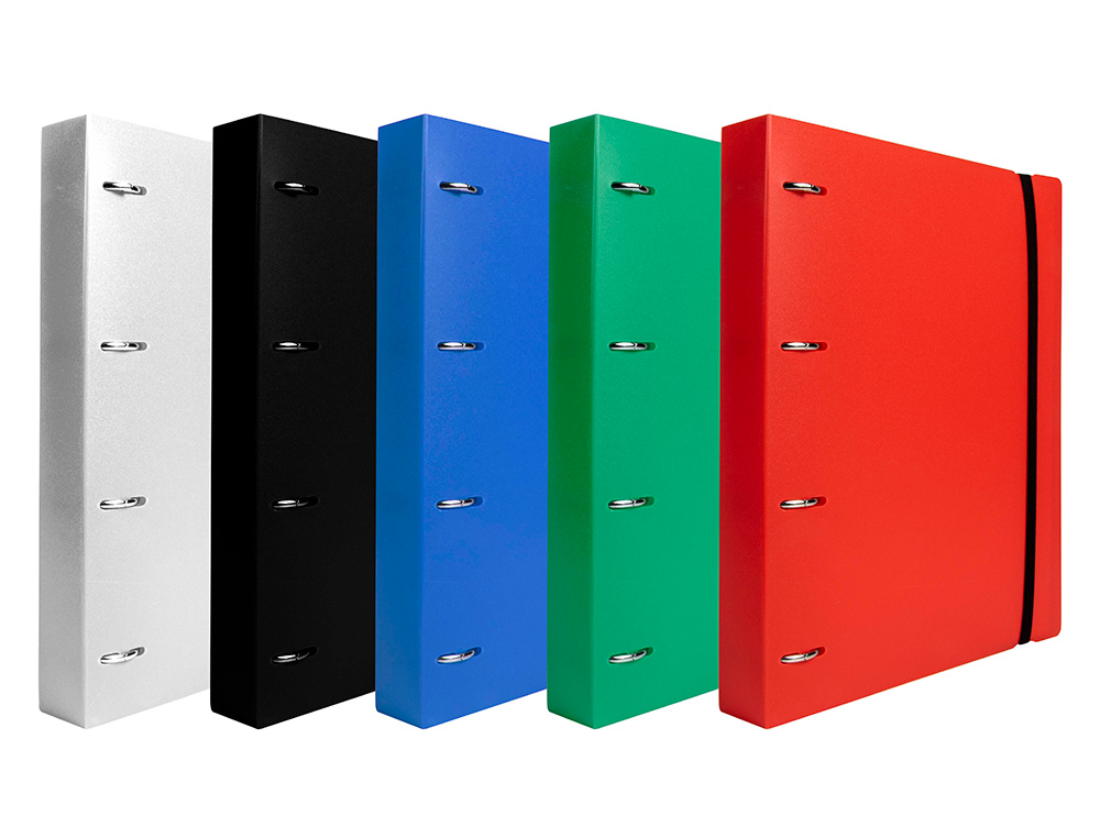 CARPETA CON RECAMBIO LIDERPAPEL A4 CUADRO 5MM 100 HOJAS 80G POLIPROPILENO 4 ANILLAS 25MM COLOR AMARILLO