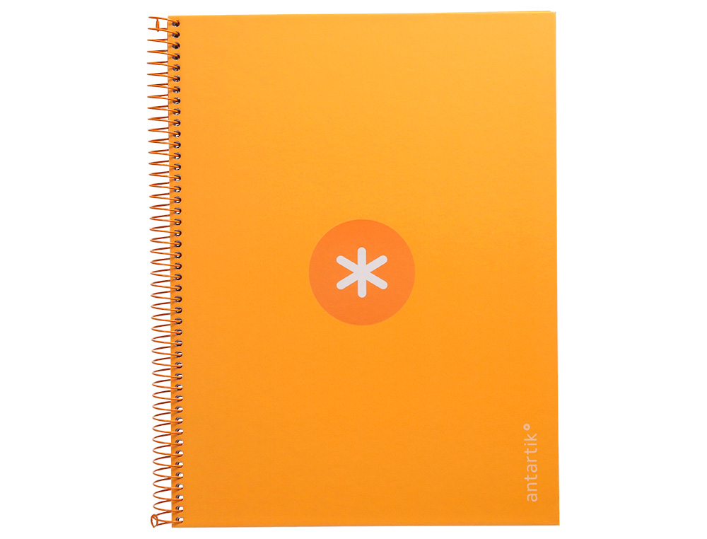 CUADERNO ESPIRAL A4 MICRO ANTARTIK TAPA FORRADA 80H 90 GR CUADRO 5MM 1 BANDA 4 TALADROS MOSTAZA