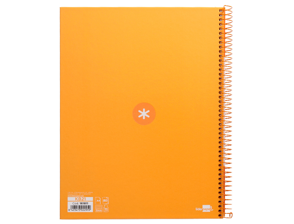 CUADERNO ESPIRAL A4 MICRO ANTARTIK TAPA FORRADA 80H 90 GR CUADRO 5MM 1 BANDA 4 TALADROS MOSTAZA