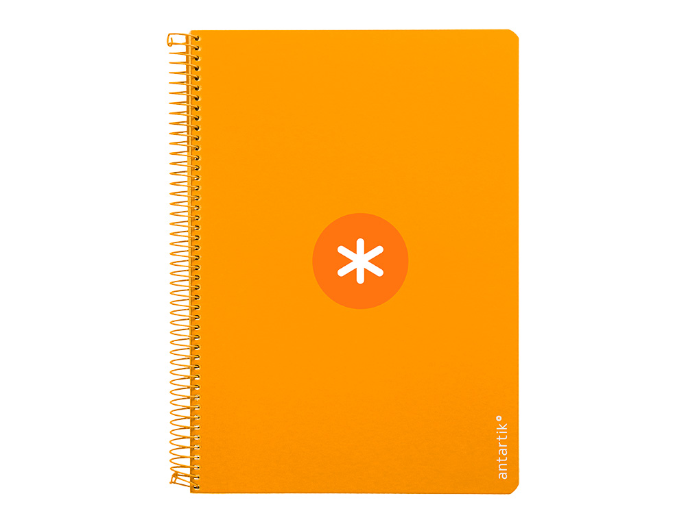 CUADERNO ESPIRAL A4 ANTARTIK TAPA DURA 80H 90GR CUADRO 4MM CON MARGEN COLOR MOSTAZA
