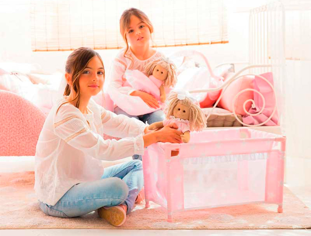 CUNA DE VIAJE CARLOTA COLOR ROSA 530X320X320 MM