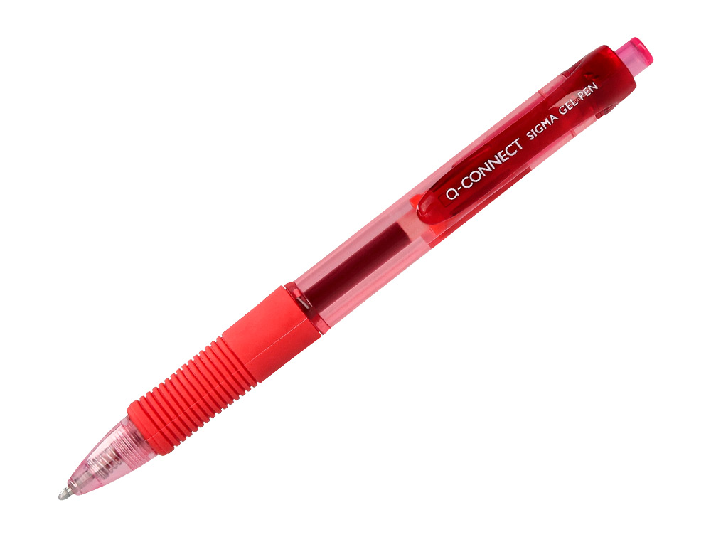 BOLIGRAFO Q-CONNECT SIGMA RETRACTIL CON SUJECION DE CAUCHO TINTA GEL 0,5 MM COLOR ROJO