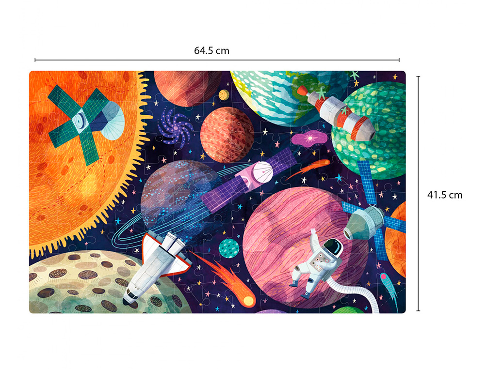 PUZLE APLI FLUORESCENTE SISTEMA SOLAR 104 PIEZAS TAMAO 5X5 CM