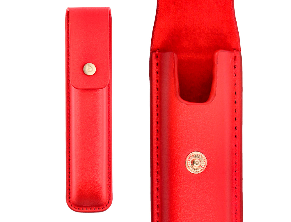 BOLIGRAFO Y ESTUCHE BELIUS PASSION DOR ALUMINIO TEXTURA CEPILLADA COLOR ROJO Y DORADO TINTA AZUL CAJA DE DISEO