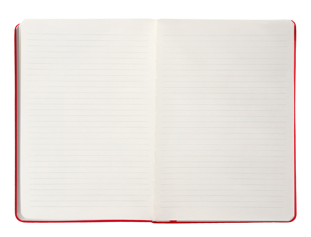 CUADERNO CON GOMILLA ANTARTIK NOTES TAPA DURA A5 HOJAS RAYAS ROJO 100 HOJAS 80 GR FSC