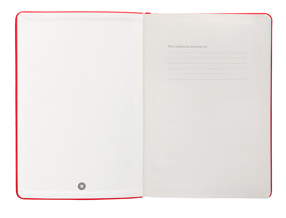 CUADERNO CON GOMILLA ANTARTIK NOTES TAPA DURA A5 HOJAS RAYAS ROJO 100 HOJAS 80 GR FSC