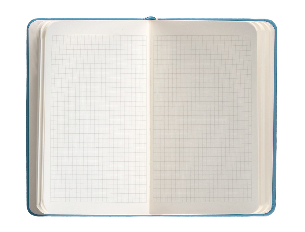 CUADERNO CON GOMILLA ANTARTIK NOTES TAPA DURA A6 HOJAS CUADRICULA AZUL CLARO 100 HOJAS 80 GR FSC
