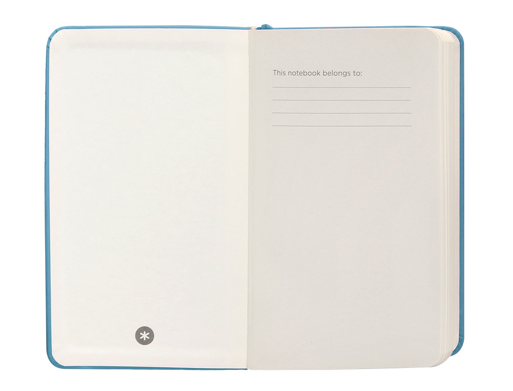 CUADERNO CON GOMILLA ANTARTIK NOTES TAPA DURA A6 HOJAS CUADRICULA AZUL CLARO 100 HOJAS 80 GR FSC