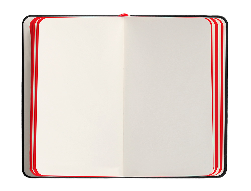 CUADERNO CON GOMILLA ANTARTIK NOTES TAPA DURA A6 HOJAS LISAS NEGRO Y ROJO 100 HOJAS 80 GR FSC