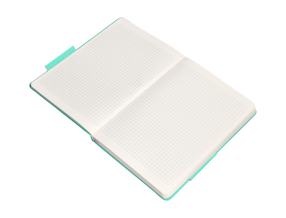 CUADERNO CON GOMILLA ANTARTIK NOTES TAPA DURA A4 HOJAS CUADRICULA ROSA Y TURQUESA 100 HOJAS 80 GR FSC