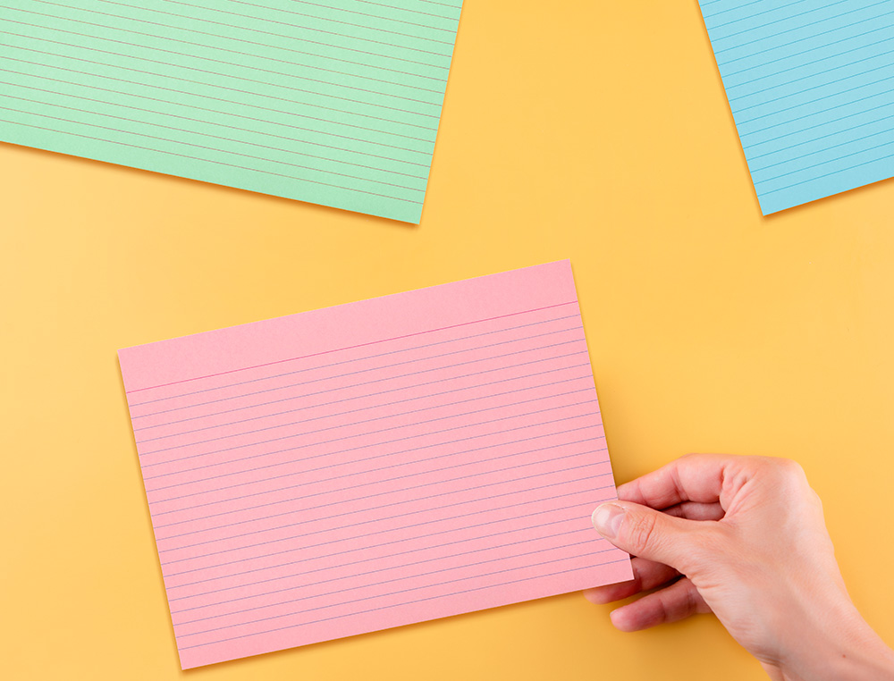 TARJETA LIDERPAPEL PARA ESTUDIAR RAYADA CARTULINA DE COLORES 170GR 100X150MM PAQUETE DE 200 UNIDADES