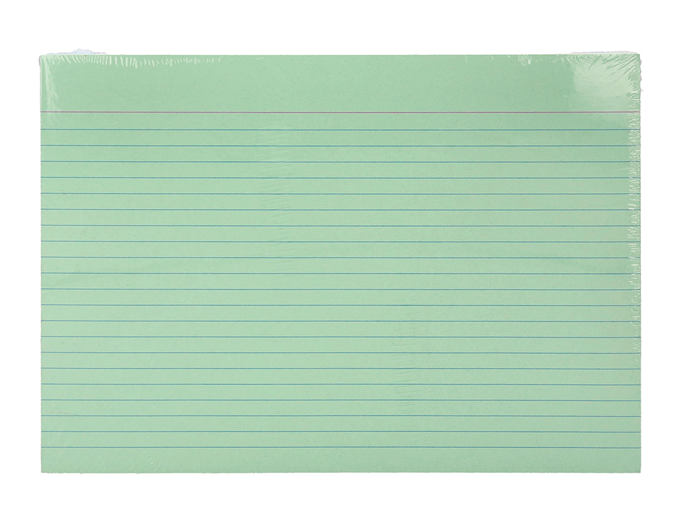TARJETA LIDERPAPEL PARA ESTUDIAR RAYADA CARTULINA DE COLORES 170GR 100X150MM PAQUETE DE 200 UNIDADES