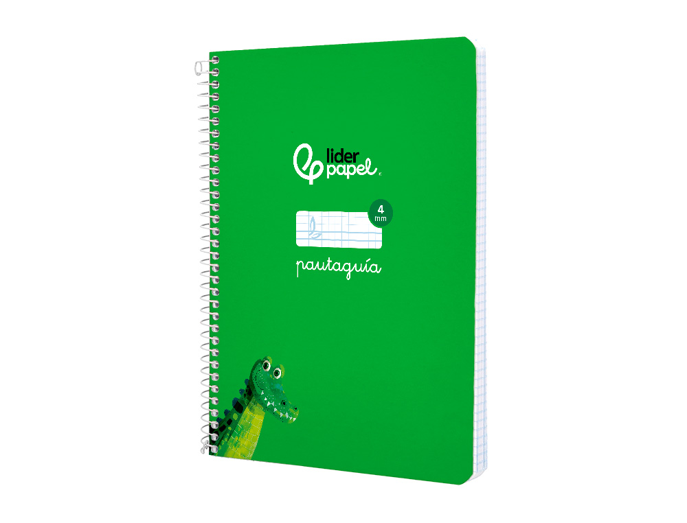 CUADERNO ESPIRAL LIDERPAPEL A5 PAUTAGUIA TAPA BLANDA 40H 75GR CUADRO PAUTADO 4MM COLOR VERDE