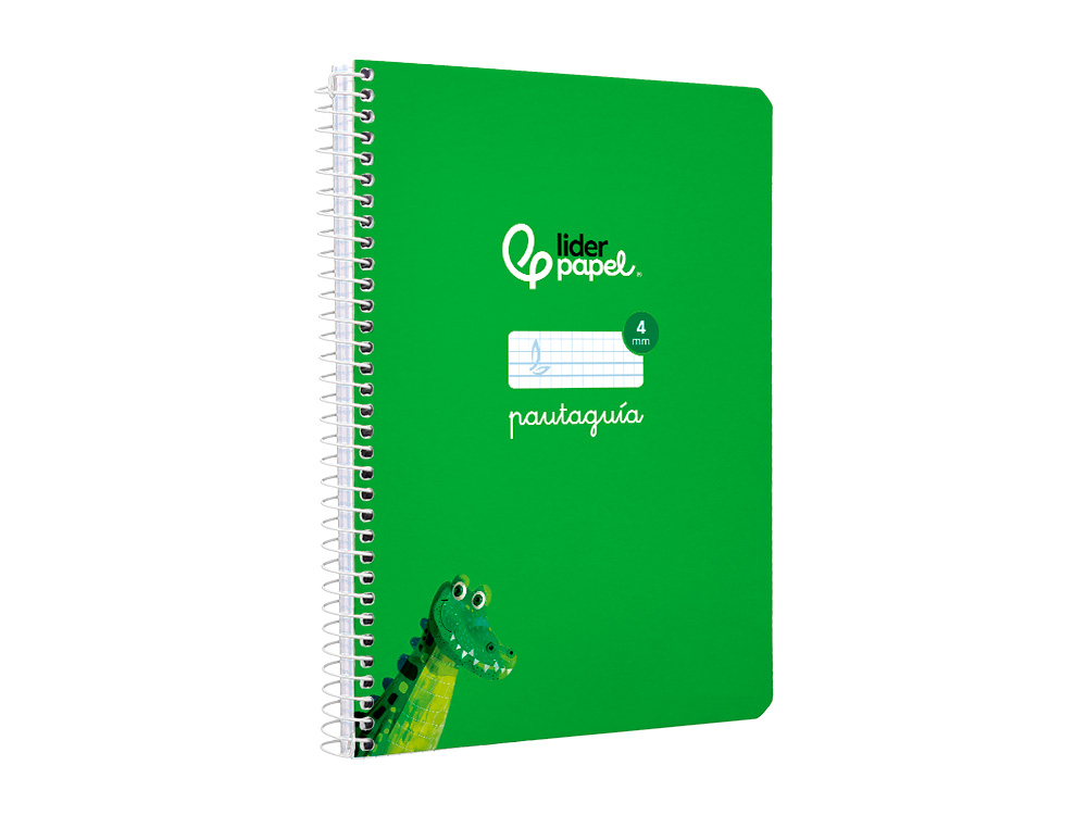 CUADERNO ESPIRAL LIDERPAPEL A5 PAUTAGUIA TAPA BLANDA 40H 75GR CUADRO PAUTADO 4MM COLOR VERDE