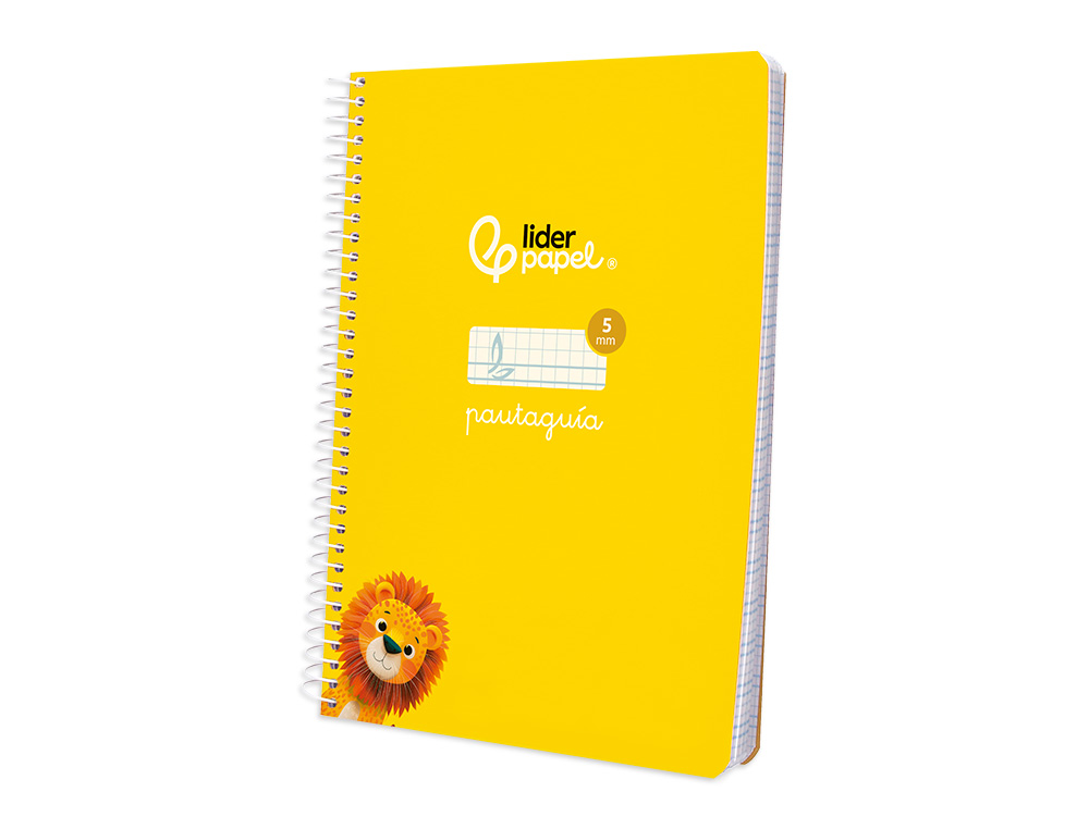 CUADERNO ESPIRAL LIDERPAPEL A5 PAUTAGUIA TAPA BLANDA 40H 75 GR CUADRO PAUTADO 5MM COLOR AMARILLO