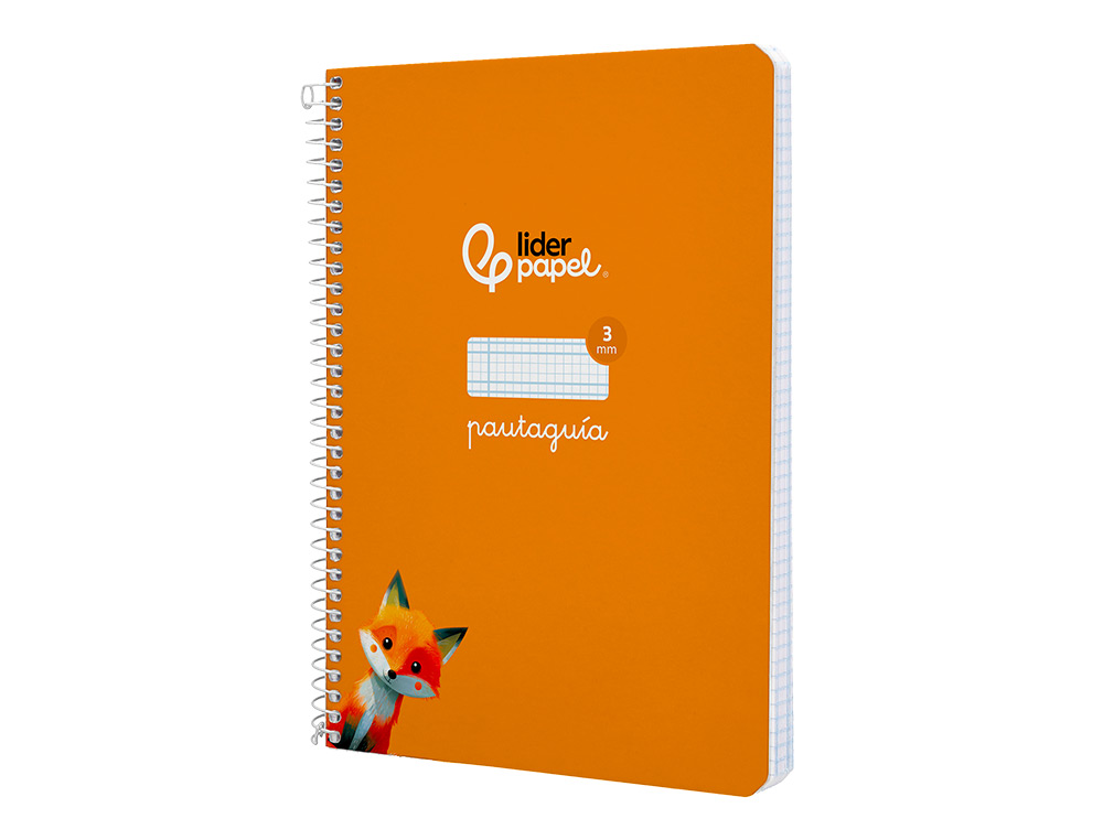 CUADERNO ESPIRAL LIDERPAPEL A5 PAUTAGUIA TAPA DURA 80H 90GR CUADRO PAUTADO 3MM COLOR NARANJA