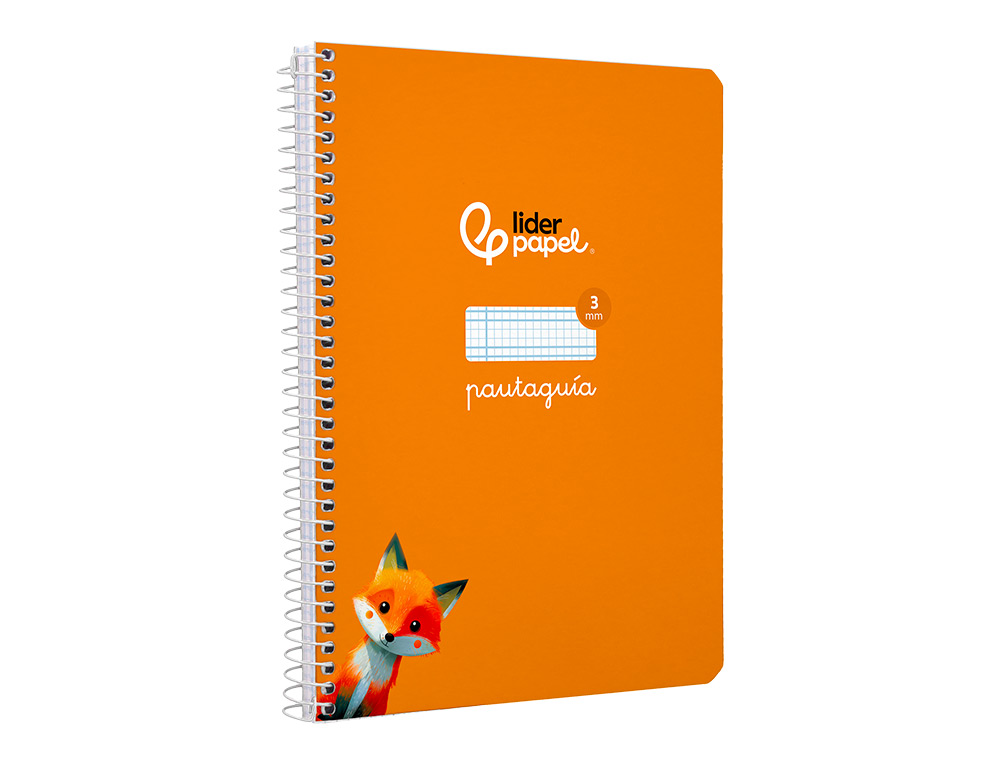 CUADERNO ESPIRAL LIDERPAPEL A5 PAUTAGUIA TAPA DURA 80H 90GR CUADRO PAUTADO 3MM COLOR NARANJA