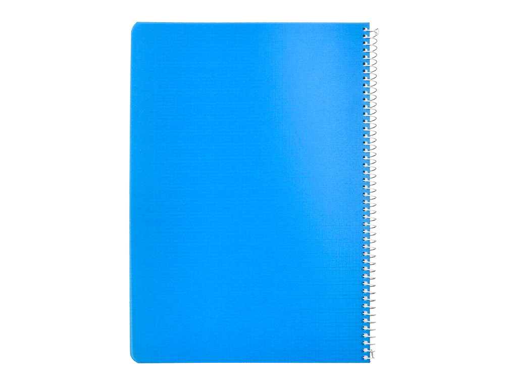 CUADERNO ESPIRAL LIDERPAPEL A4 PAUTAGUIA TAPA PLASTICO 80H 90GR CUADRO PAUTADO 3MM CON MARGEN COLOR AZUL